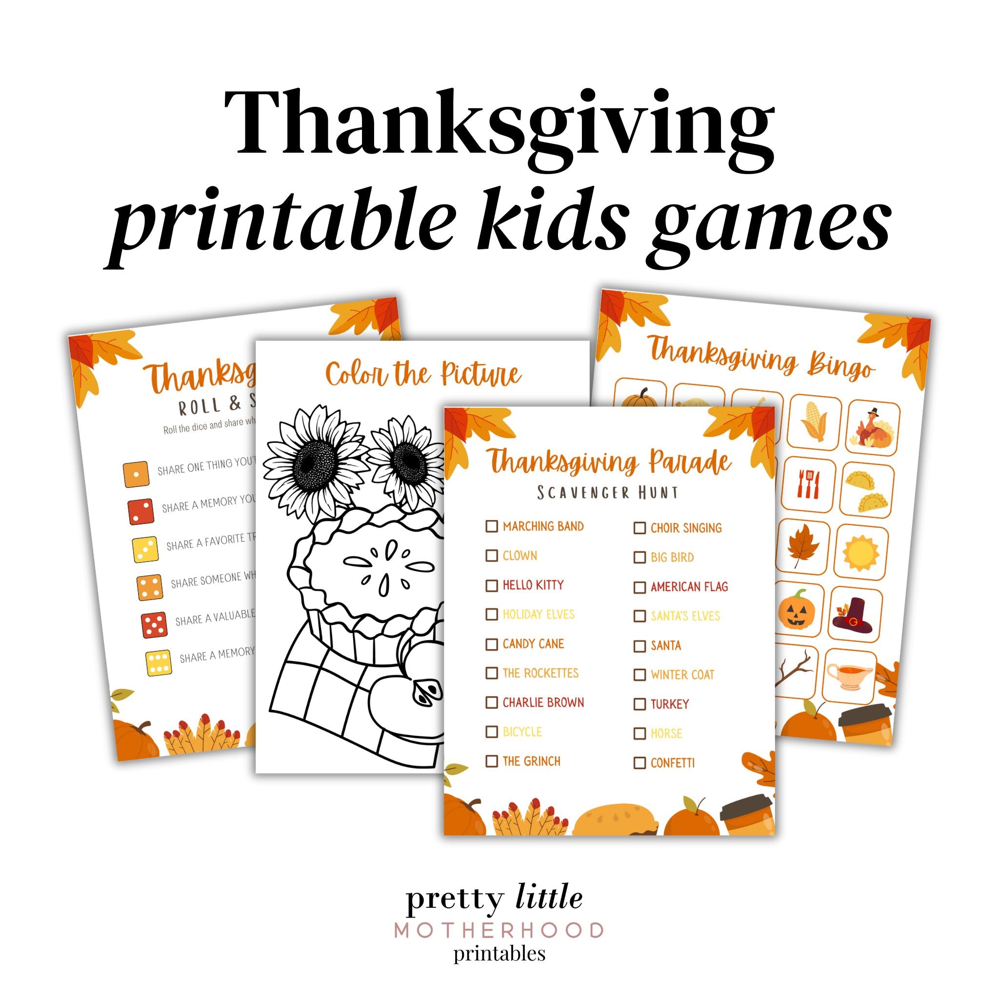 Thanksgiving Printable Kids Games